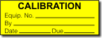 Calibration adhesive label, yellow