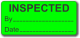 INSPECTED adhesive label, green