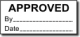 Approved adhesive label, white