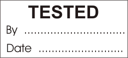 Tested adhesive label, white vinyl