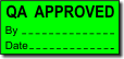 QA Approved adhesive label, green