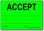 Accept adhesive label, green