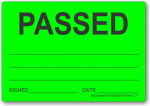 Passed adhesive label, green