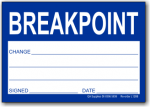 Breakpoint adhesive label, blue