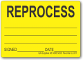 REPROCESS adhesive label, yellow