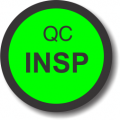 QC Insp adhesive label, green