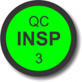 QC Insp 3 adhesive label, green