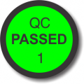 QC Passed 1 adhesive label, green