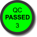 QC Passed 3 adhesive label, green