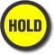 HOLD adhesive label, yellow