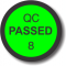 QC Passed 8 adhesive label, green