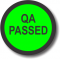 QA Passed adhesive label, green