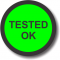 Tested OK adhesive label, green