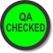 QA CHECKED adhesive label, green