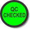 QC CHECKED adhesive label, green