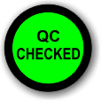 QC Checked adhesive label, green