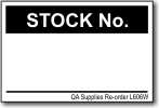 Stock No. adhesive label, white