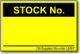 Stock No. adhesive label, yellow
