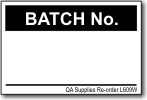 Batch No. adhesive label, white