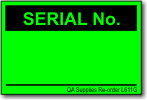 Serial No. adhesive label, green