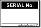 Serial No. adhesive label, white