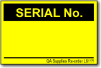 Serial No. adhesive label, yellow