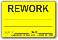 REWORK adhesive label, yellow, removable