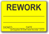 REWORK adhesive label, yellow