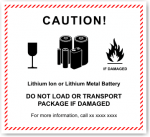 Lithium Ion Battery warning label
