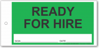 Ready for Hire tie-on tag, DuroTuff, Green