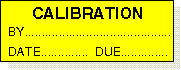 Calibration adhesive label, yellow