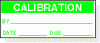 Calibration adhesive label, aluminium / green print