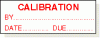 Calibration vinyl adhesive label, white / red print
