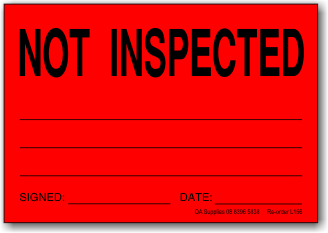 Not Inspected adhesive label L156