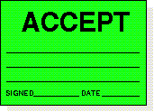 Accept adhesive label, green