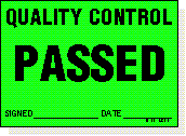 Quality Control Passed adhesive label L314