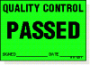 Quality Control Passed adhesive label L314