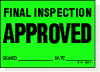 Final Inspection Approved adhesive label L319