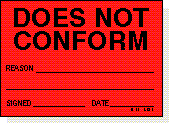 Does Not Conform adhesive label L324