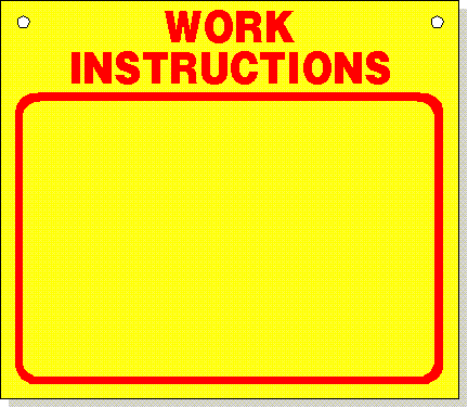 Work Instructions board, large
