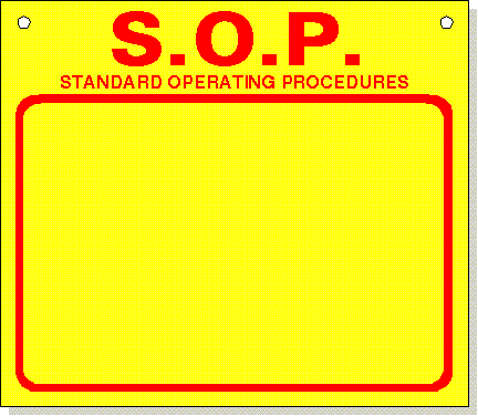 Standard Operating Procedures board, large