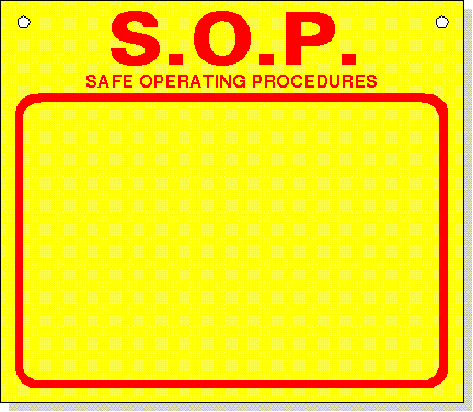 Safe Operating Procedures board, large