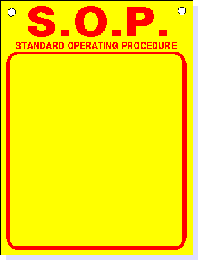 Standard Operating Procedures board, small