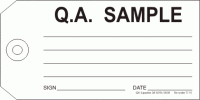 QA Sample tag, white