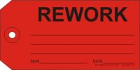 Rework tag, red