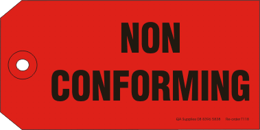 Non Conforming tag, red