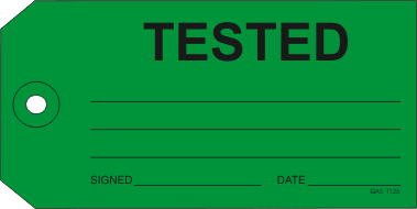 Tested tag, green