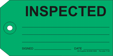 INSPECTED tag, green