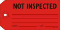 Not Inspected tag, red