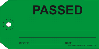 Passed tag, green